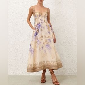 Zimmermann Picnic Floral Midi-Dress